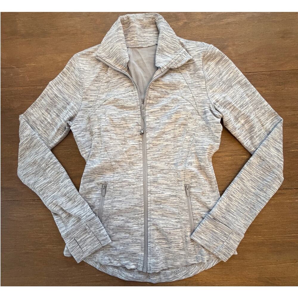 Lululemon Define Jacket Space Dye Gray Full Zip Thumbhole Women's Size 6